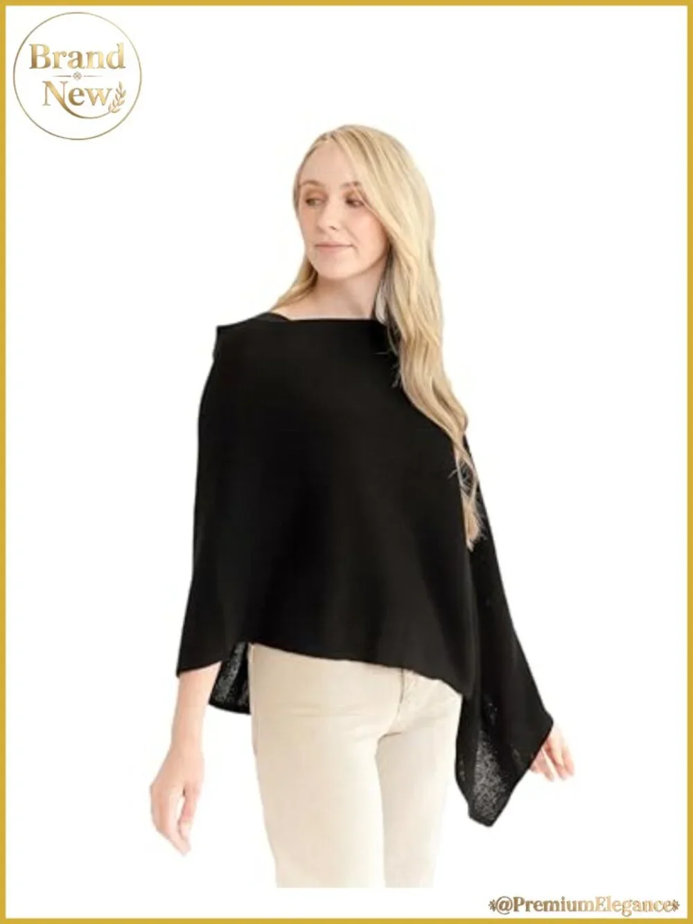 100% Cashmere Poncho Wrap One Size Shawl Topper Bridal Layer
